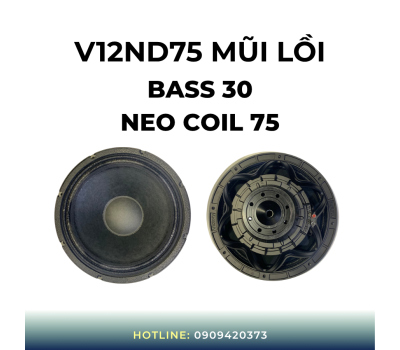 Loa bass 30 coil 75 V12ND75 - Mũi lõm và mũi lồi
